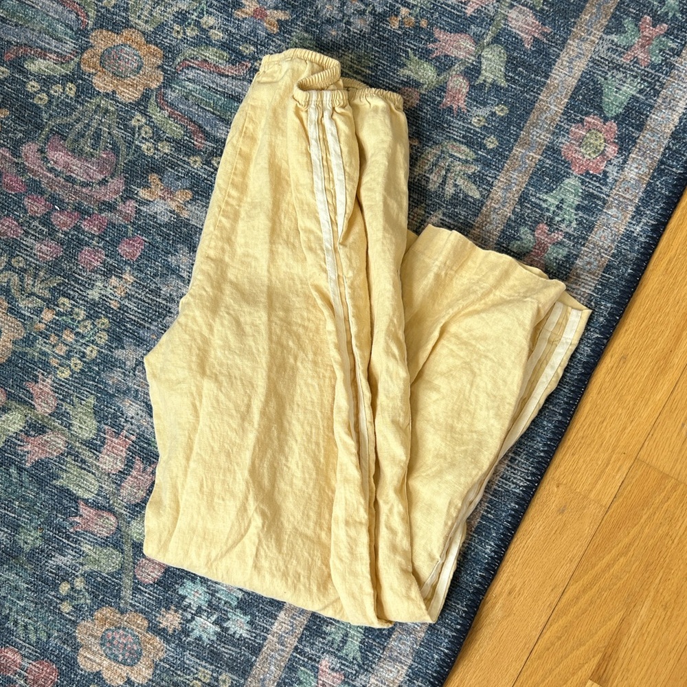 DONNI Yellow linen track pants